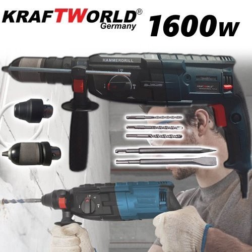 drilling/hammer/gigger KraftWorld 1600W - perforator kratch drilling and chipping