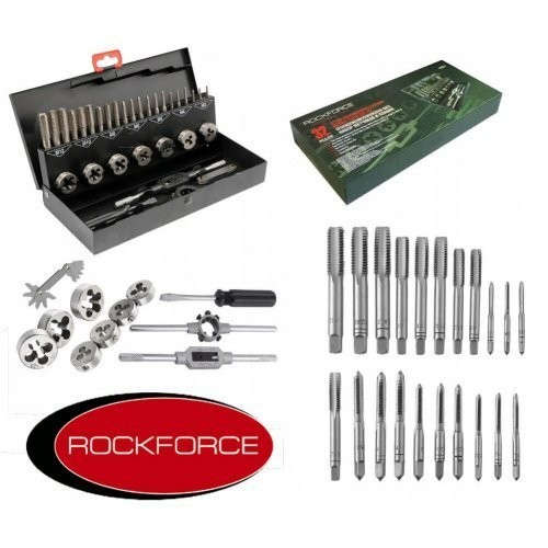 Set of 32 pieces of taps and dies RockForce M3-M12 53250