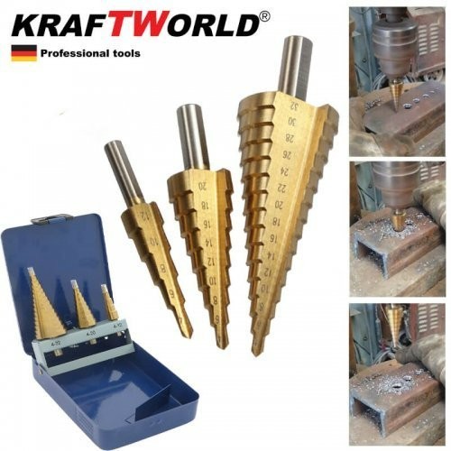 Step Taper Drills KraftWorld 4-32, 4-20, 4-12 Drill Bits