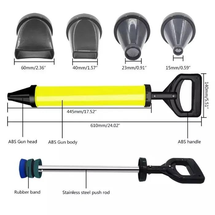 Pump syringe for wet construction mixes Putty Fugin