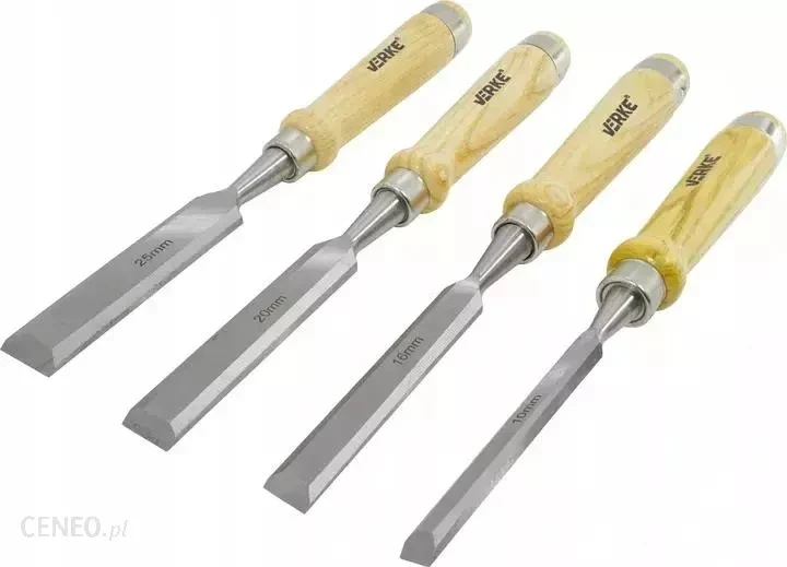 Wood chisel set VERKE V05078, 10-25 mm, 4 pieces