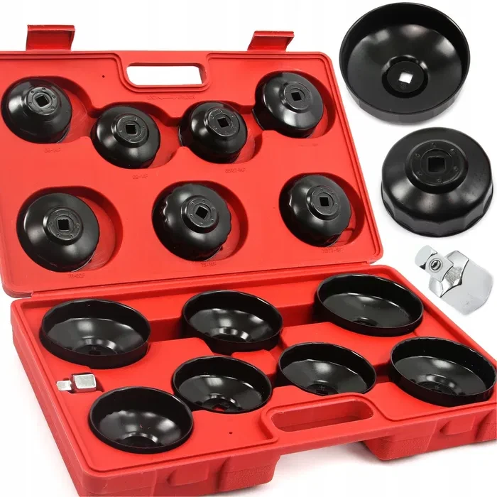 Oil filter removal socket set 15 pieces