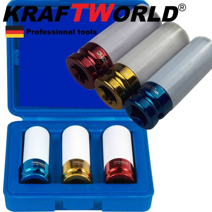 Impact inserts kit KraftWorld Professional Punch Set. Sizes: 17, 19, 21mm