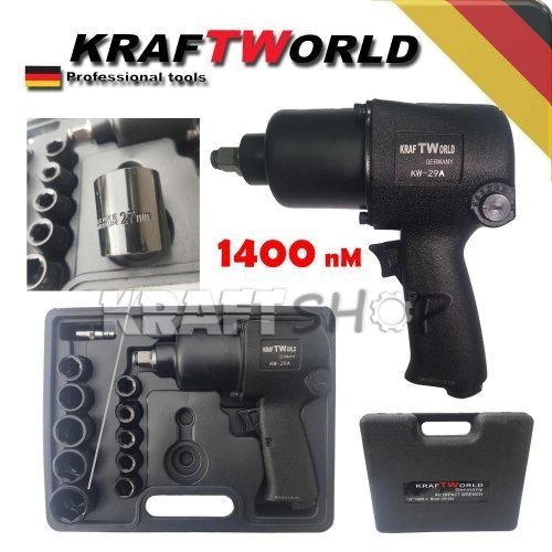 Pneumatic Wrench 1/2 1400nm with Inserts KrafTWorld -