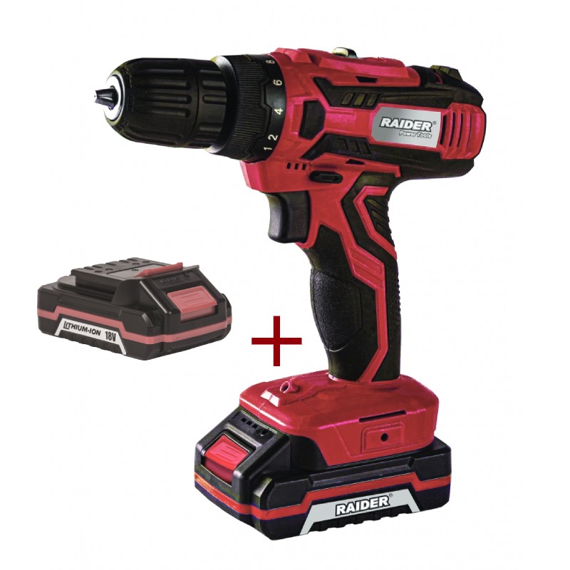 Cordless screwdriver Raider RD-CDL29, 18 V, 28 Nm, with batteries and charger