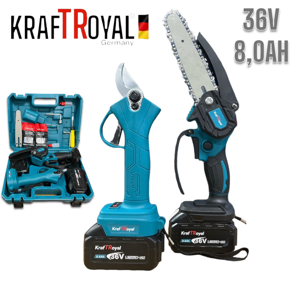 Cordless Vine Shears and Branch Saw Brushless Cutter 36V 8AH KRAFT ROYAL