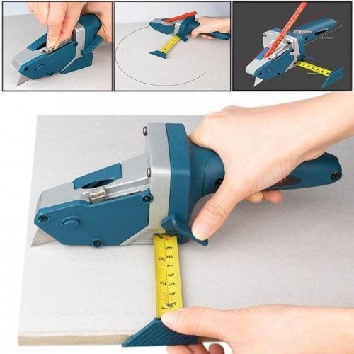 Tool for Cutting Plasterboard and Wood Material Kraft with tape measure and pencil